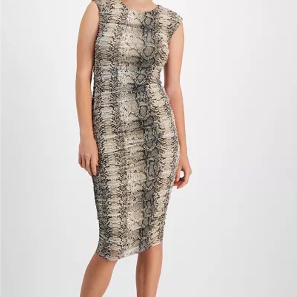 Elegant Snake Print Sleeveless Dress